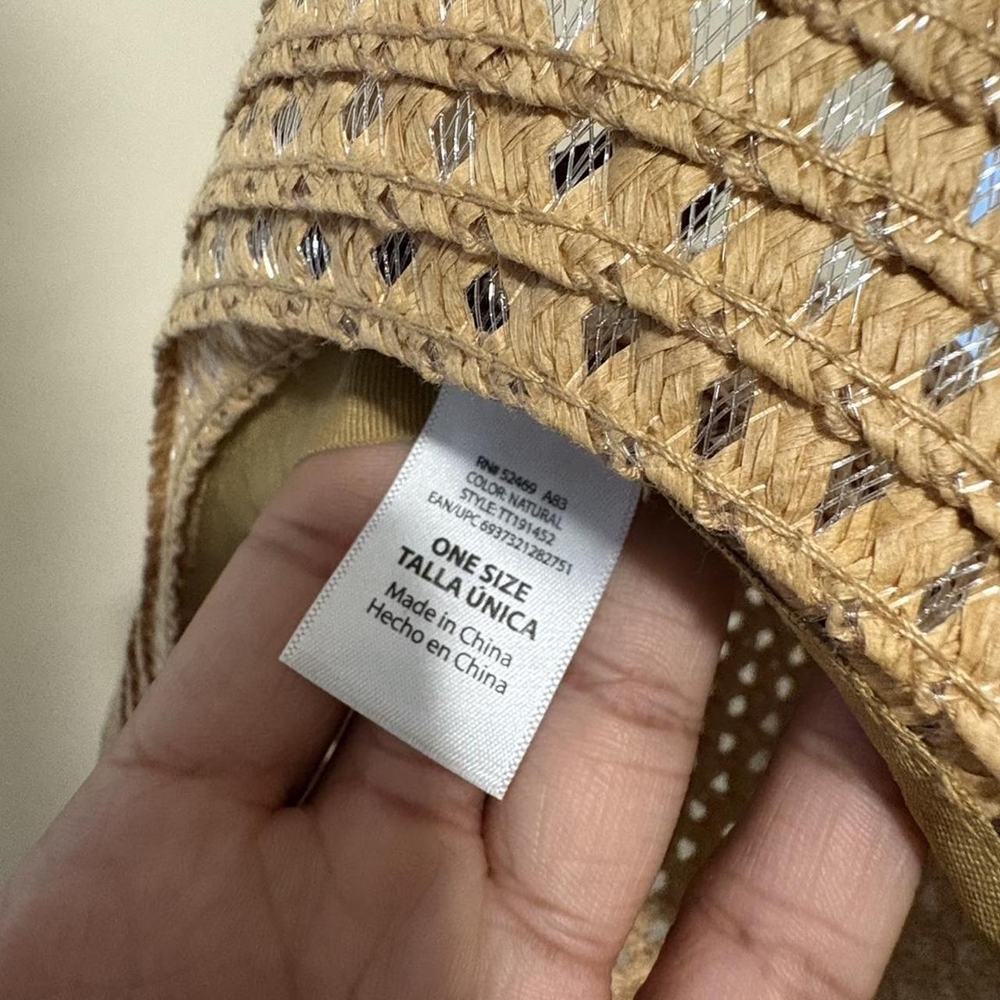Women's Tan and Cream HatStylish Tan Woven Hat